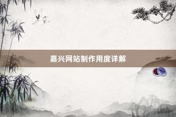 嘉兴网站制作用度详解