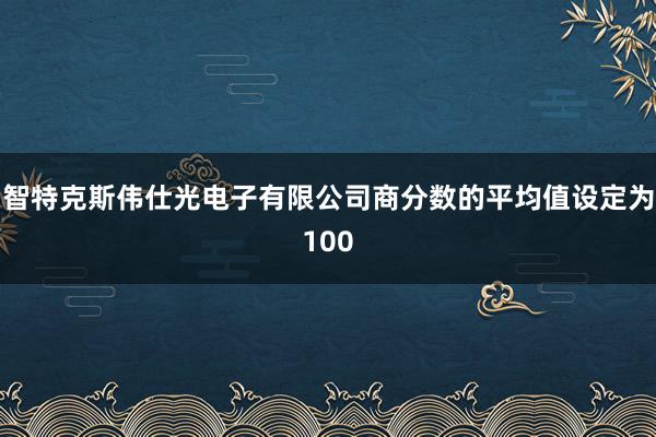 智特克斯伟仕光电子有限公司商分数的平均值设定为100